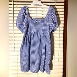 OLD NAVY DRESS
BLUE/WHITE GINGHAM CHECK
LADIES SIZE 1x